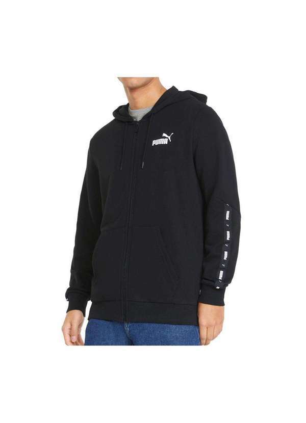 Puma - Jaqueta Puma Ess Tape Full Zip Hoodie Tr Masculina Preto