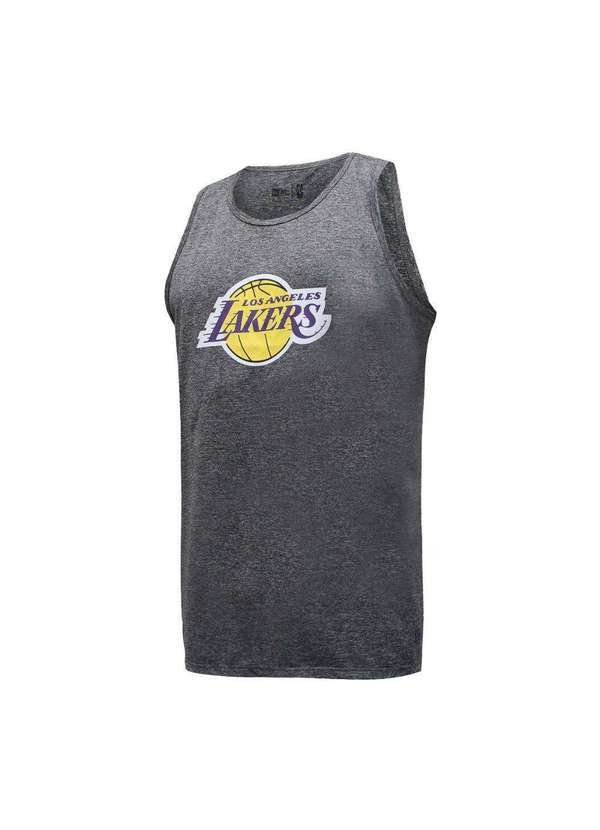New Era - Camiseta Regata New Era Los Angeles Lakers Masculina Cinza