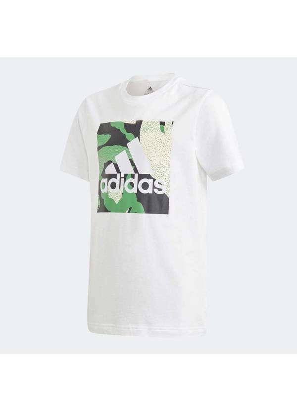 Adidas - Camiseta Adidas Camuflada Infantil Branco
