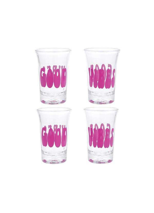 Stz - Kit 4 Copos de Shot Stz Good Vibes Pink Colorido
