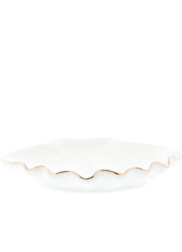 Stz - Porta-Joias Stz Concha Porcelana Metalizado Off White Branco