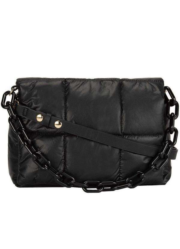 Gabriela - Bolsa Baguete Media Gabriela Corrente Matelassê Preto Preto