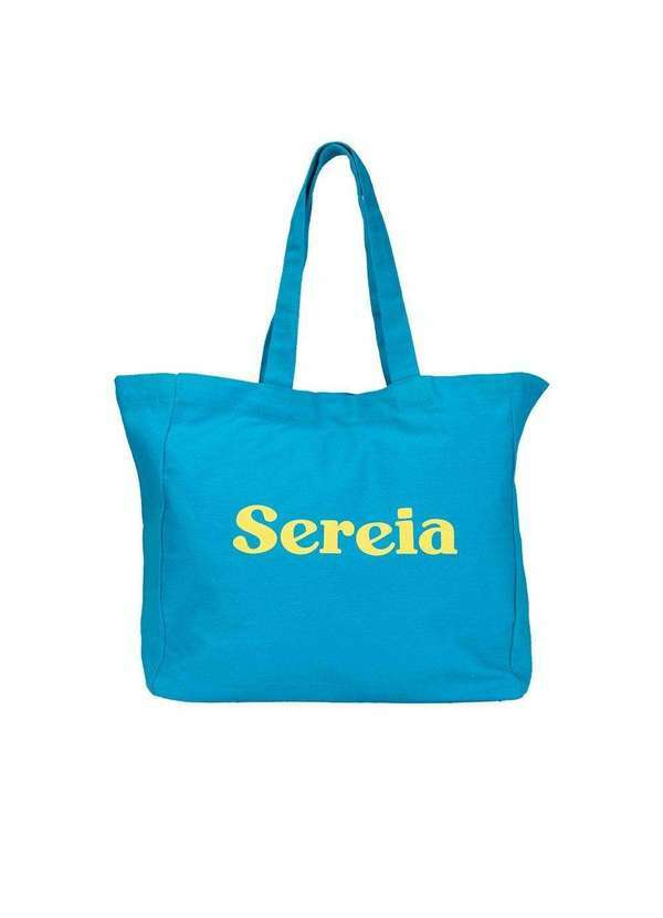 Gabriela - Bolsa de Praia Grande Gabriela Sereia Tecido Azul Azul