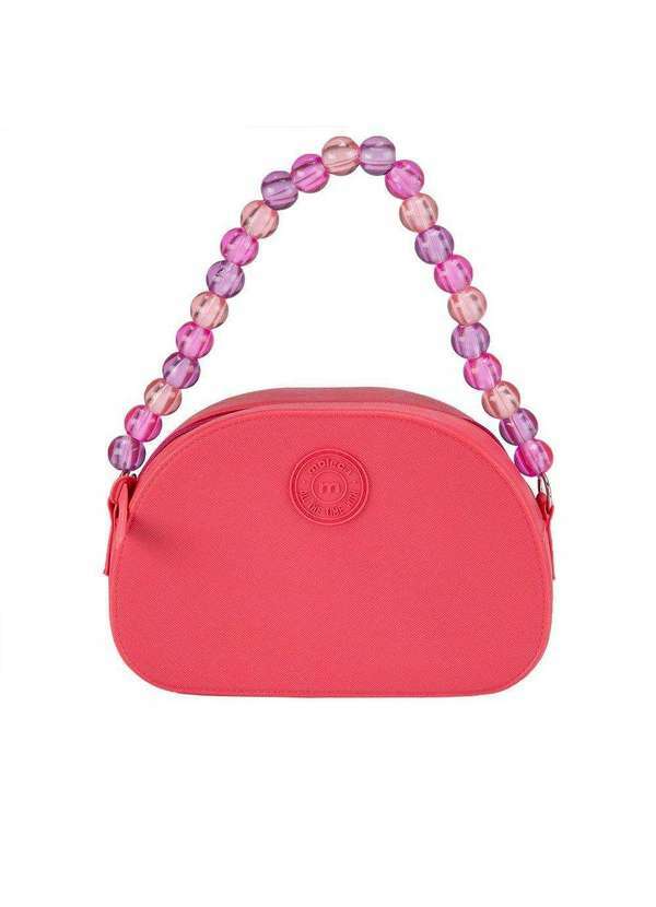Moleca - Bolsa Meia Lua Pequena Moleca Miçangas Pink Pink
