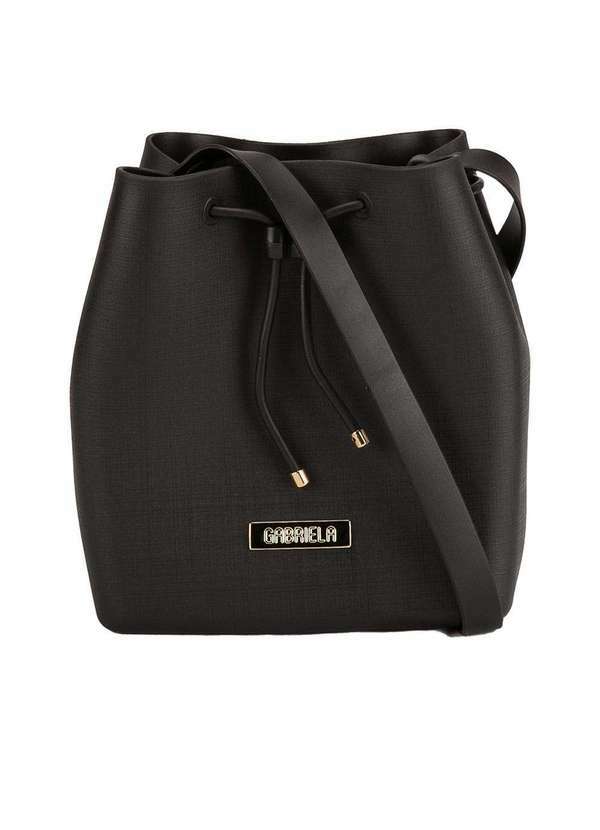 Gabriela - Bolsa Saco Média Gabriela Texturizado Preto Preto