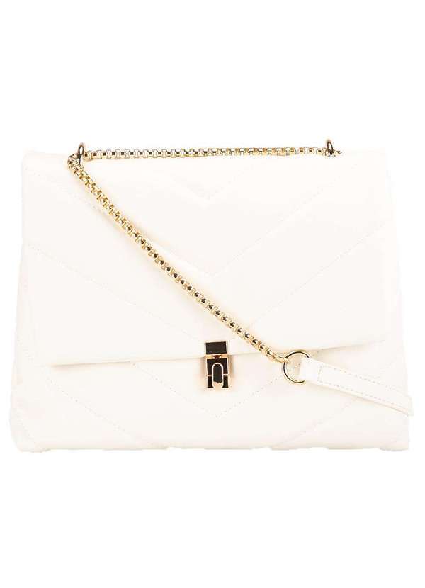 Gabriela - Bolsa Tiracolo Gabriela Corrente Matelassê Branco Branco