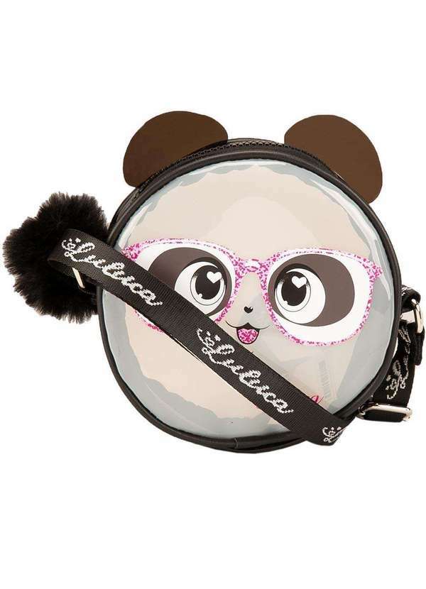 Luluca - Bolsa Tiracolo Infantil Luluca Pompom Verniz Preto Preto