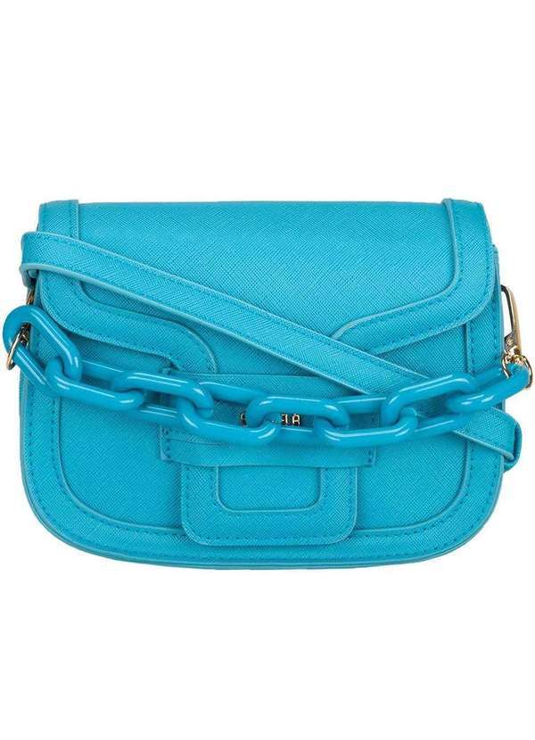 Gabriela - Bolsa Tiracolo Pequena Gabriela Detalhe Corrente Azul Azul