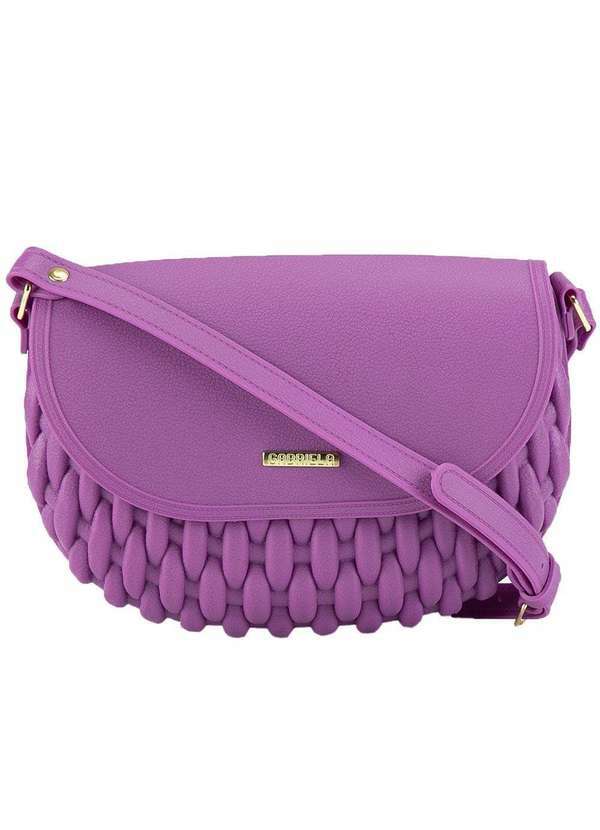 Gabriela - Bolsa Tiracolo Pequena Gabriela Meia Lua Trama Lilás Roxo