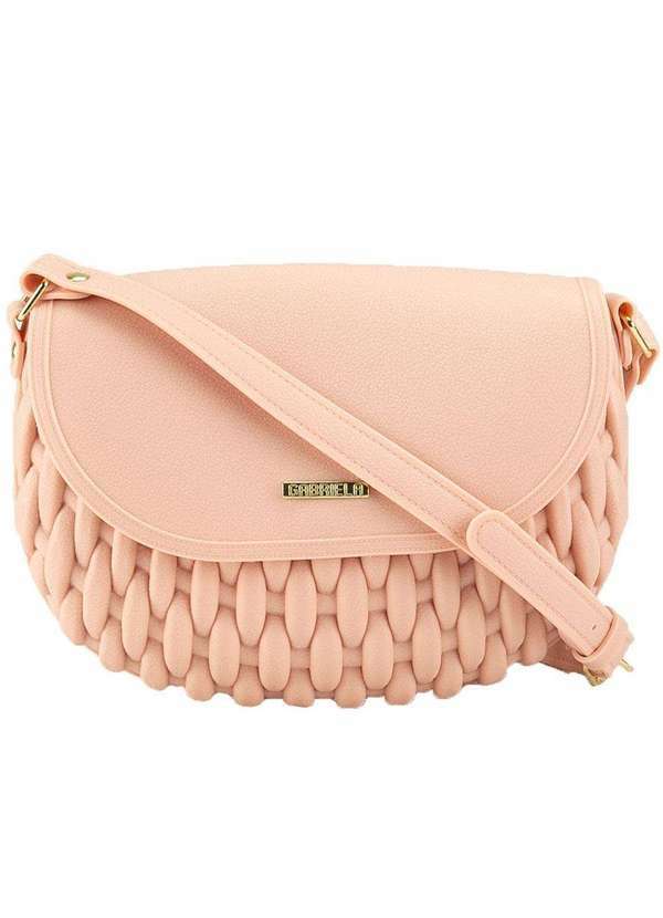 Gabriela - Bolsa Tiracolo Pequena Gabriela Meia Lua Trama Nude Nude
