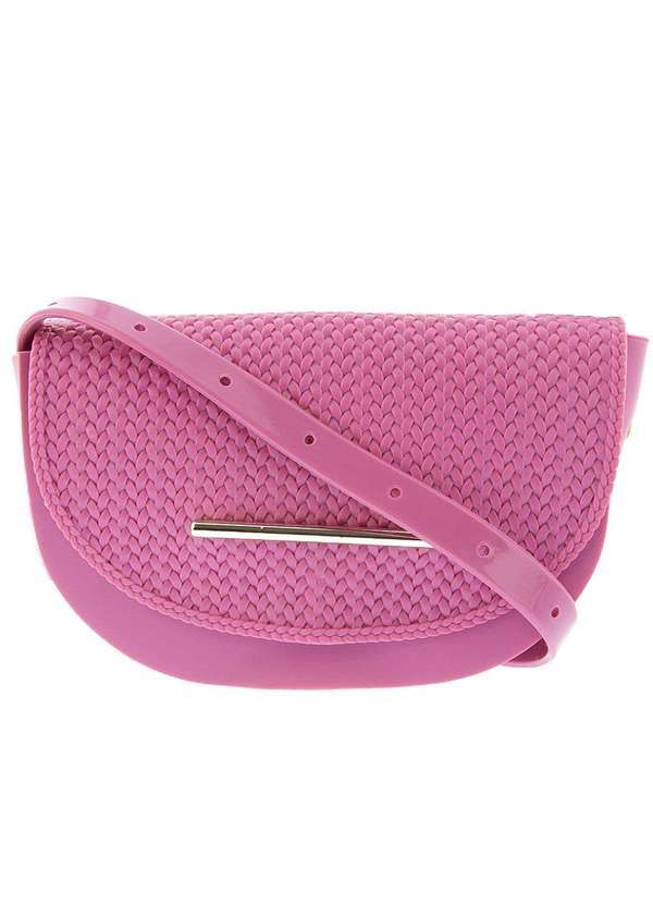 Gabriela - Bolsa Tiracolo Pequena Gabriela Meia Lua Tressê Rosa Pink