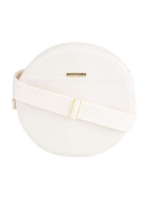 Gabriela - Bolsa Tiracolo Pequena Gabriela Redonda Alça Tecido Off White Bege