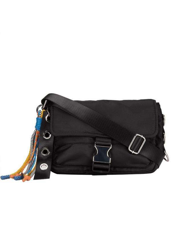 Gabriela - Bolsa Tiracolo Pequena Gabriela Tecido Barbicacho Preto Preto