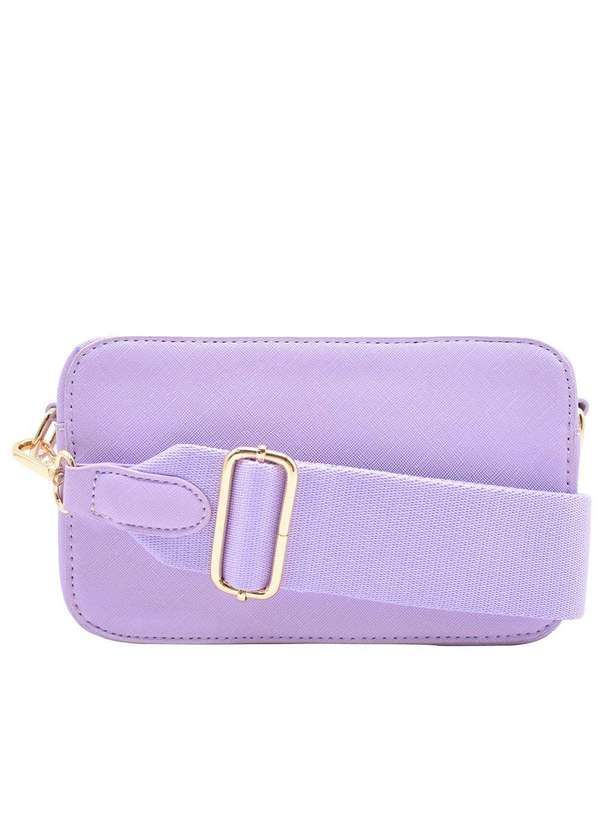 Gabriela - Bolsa Tiracolo Pequena Gabriela Tira Larga Texturizada Lilás Roxo