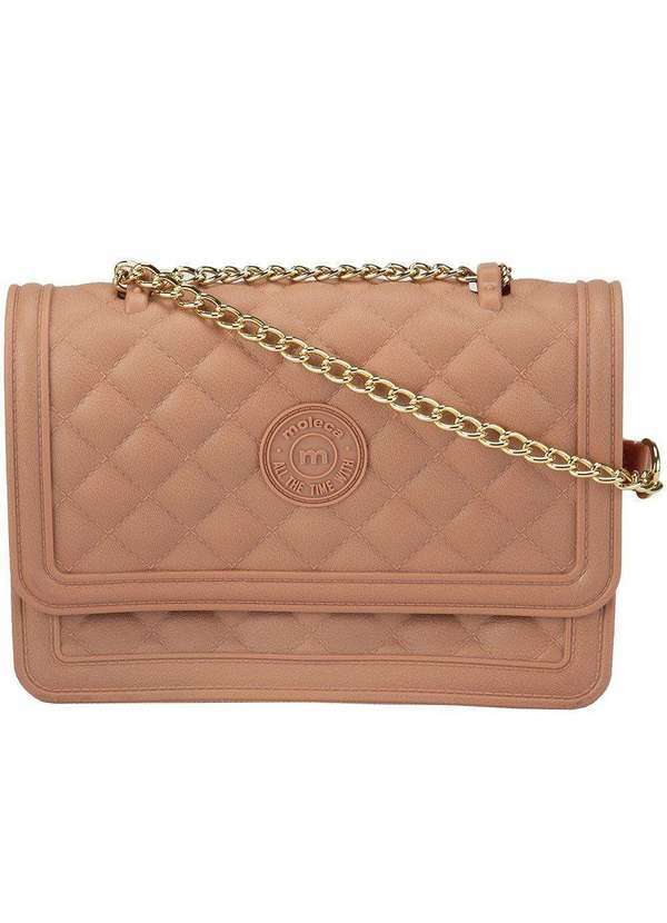 Moleca - Bolsa Tiracolo Pequena Moleca Corrente Matelassê Nude Nude