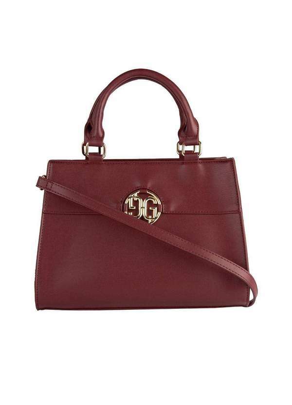 Gabriela - Bolsa Tote Gabriela Detalhe Pespontos Logo Vinho Vinho