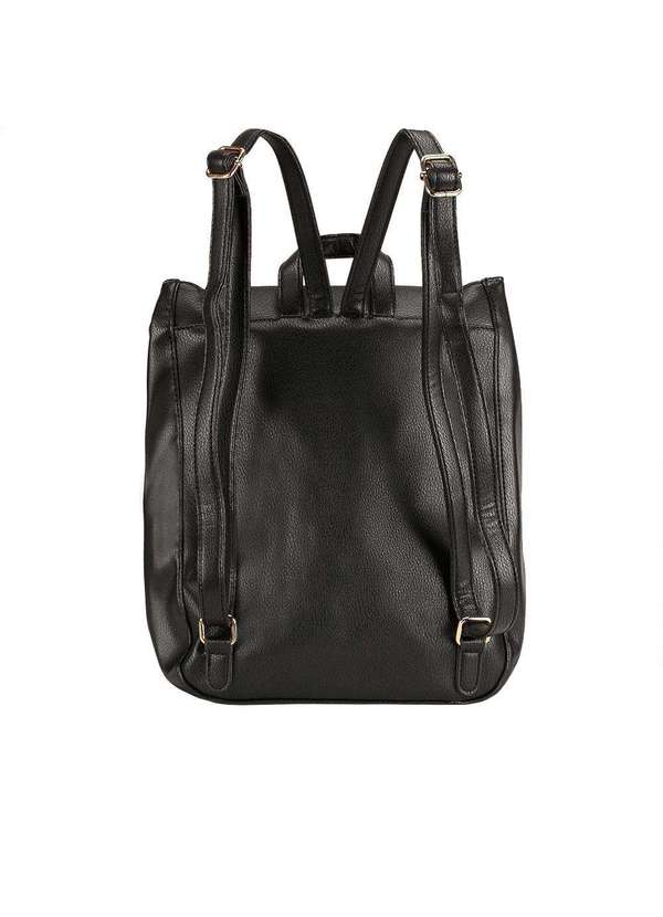 Gabriela - Mochila Média Gabriela com Amarração Preto Preto 3