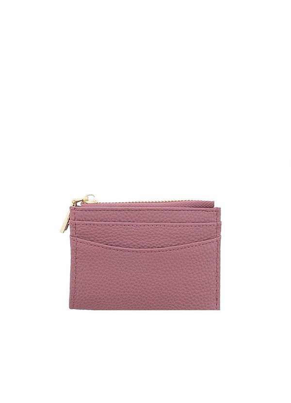 Gabriela - Porta Cartão Feminino Gabriela Zíper Texturizado Rosa Roxo