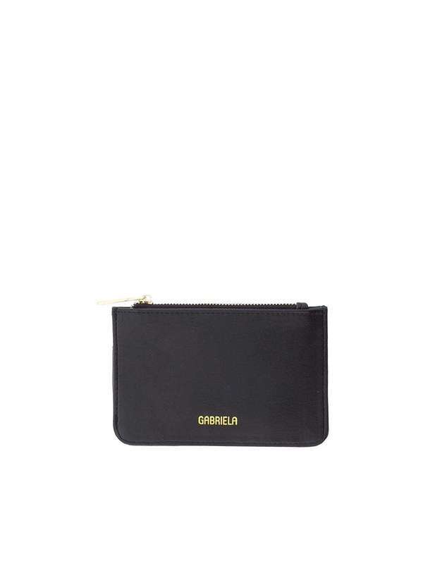 Gabriela - Porta Cartão Grande Feminino Gabriela Pespontos Preto Preto