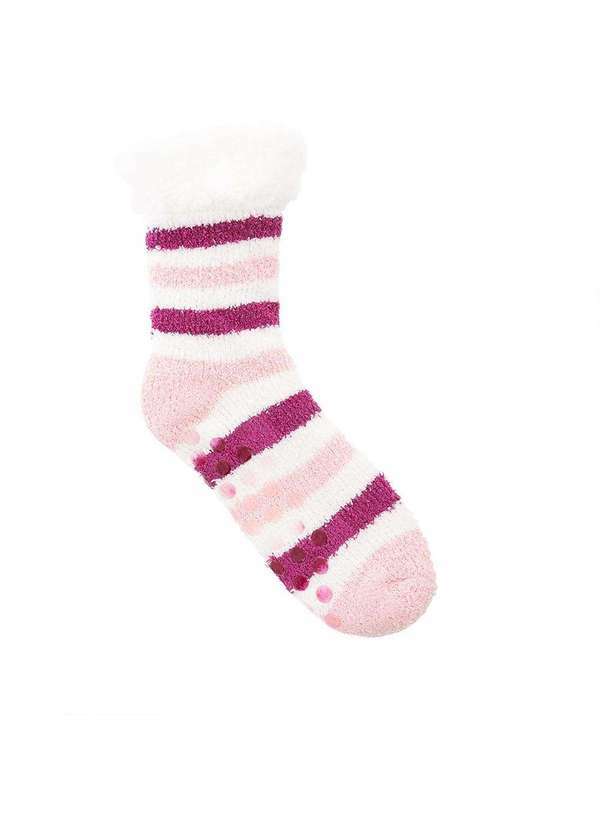 Stz - Meia Cano Alto Stz 35-39 Jacquard Peluciado Listras Color Colorido