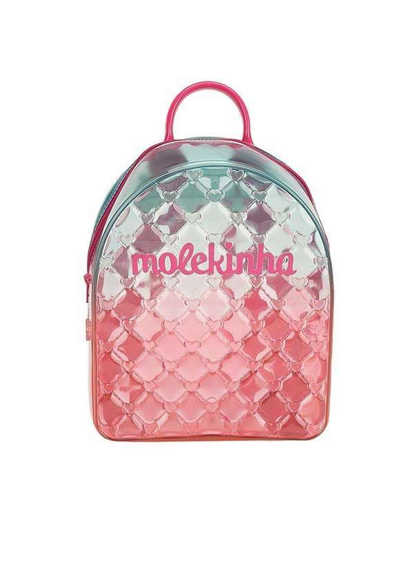Molekinha - Mochila Infantil Molekinha Corações Matelassê Vinil Color Colorido