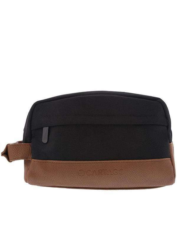 Cartago - Necessaire Cartago Masculino Recortes Marrom Preto