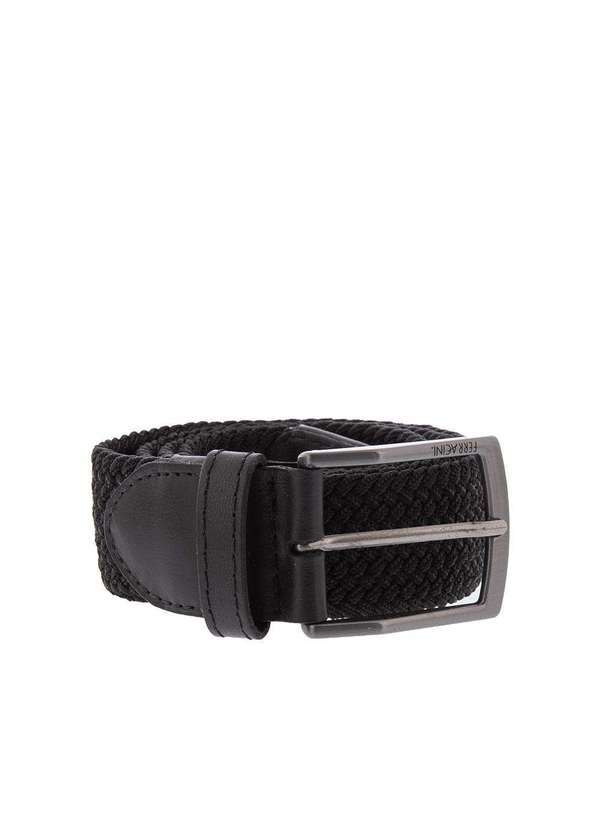 Ferracini - Cinto Masculino Ferracini Trama Tecido Preto Preto