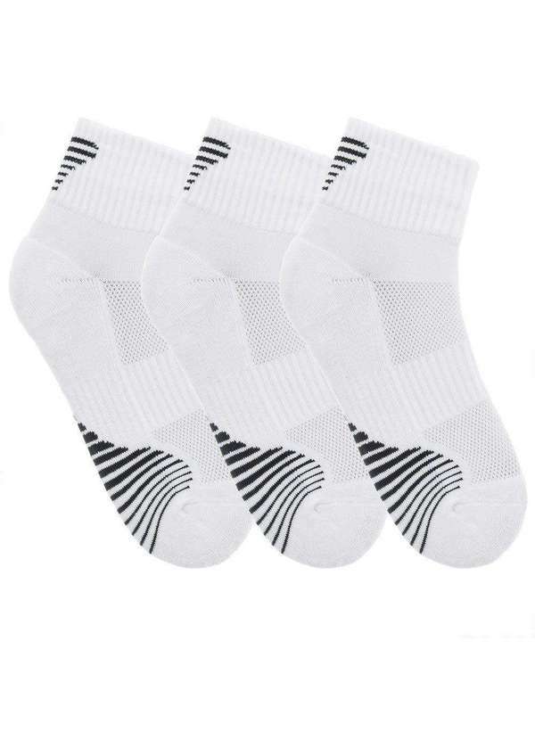Cross Road - Kit Meia Cano Baixo Esportiva Cross Road 3 pares 39-43 Branco Branco