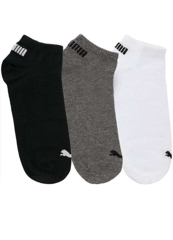 Puma - Kit Meia Cano Curto Puma Costura Fina 3 pares 39-43 Color Colorido