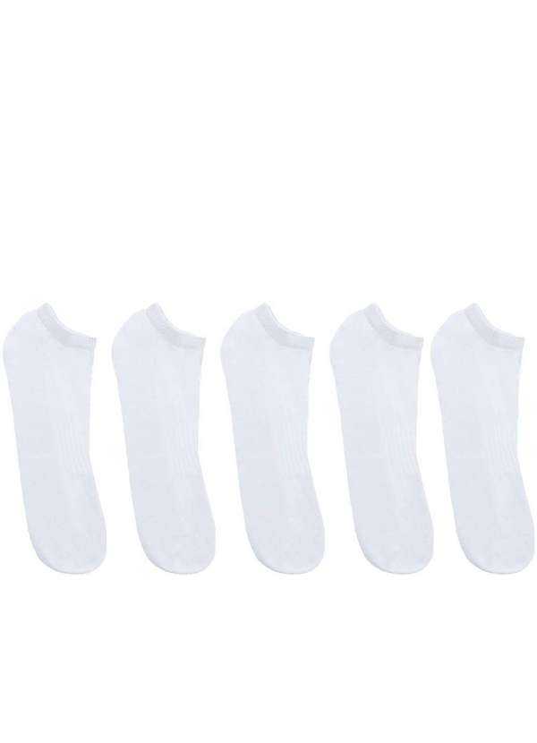 Stz - Kit Meia Soquete Stz Cinco pares 39 Ao 42 Branco Sem-Cor