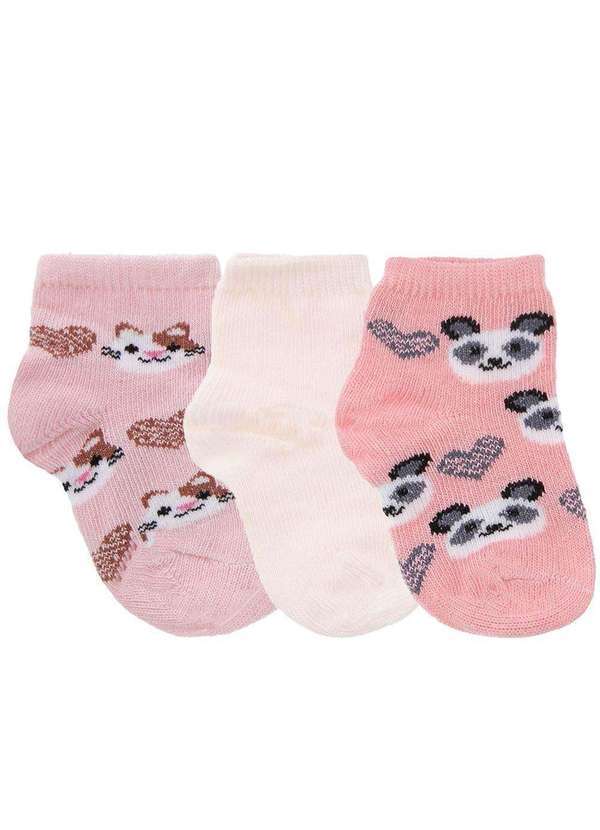 Stz - Kit Meia Cano Baixo Infantil Stz 3 pares 18-21 Pets Color Colorido