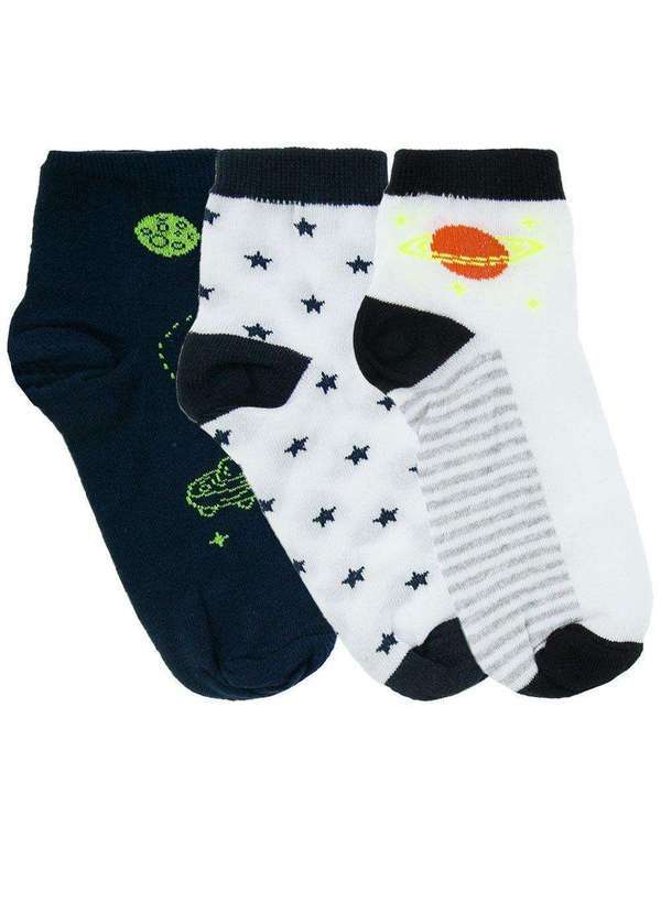 Stz - Kit Meia Infantil Cano Baixo Stz 3 pares 26-29 Espaço Color Colorido