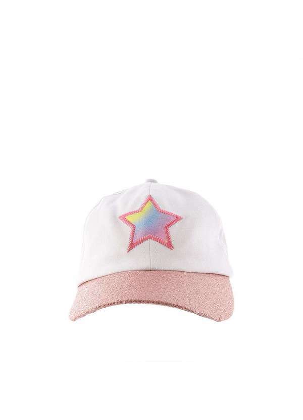 Stz - Boné Aba Curva Infantil Stz Estrela Glitter Branco Colorido