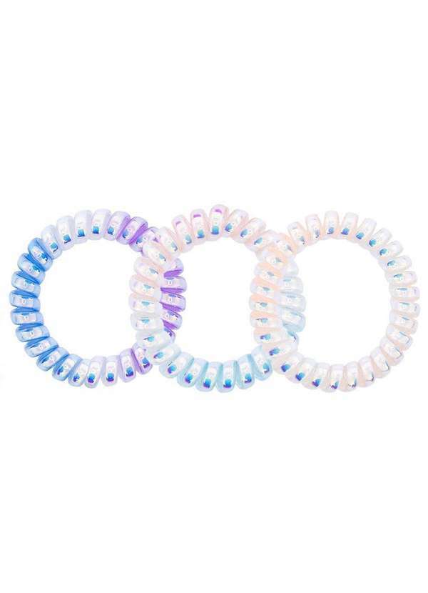 Gabriela - Kit 3 Elásticos de Cabelo Gabriela Beauty Mola Holográfica Color Colorido