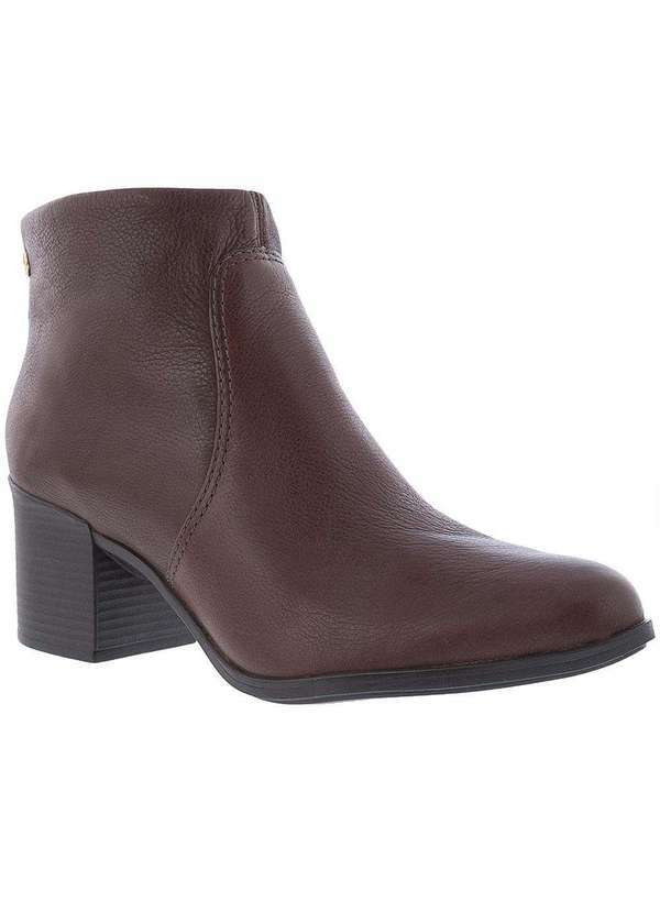 Bottero - Ankle Boot Bottero Salto Grosso Couro Marrom Marrom