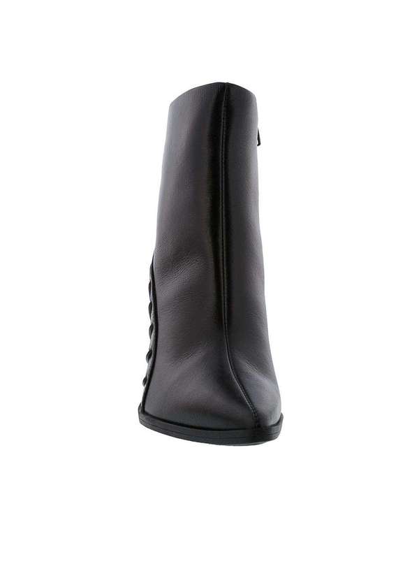 Tanara - Ankle Boot Tanara Salto Grosso Aplicação Couro Preto Preto 4