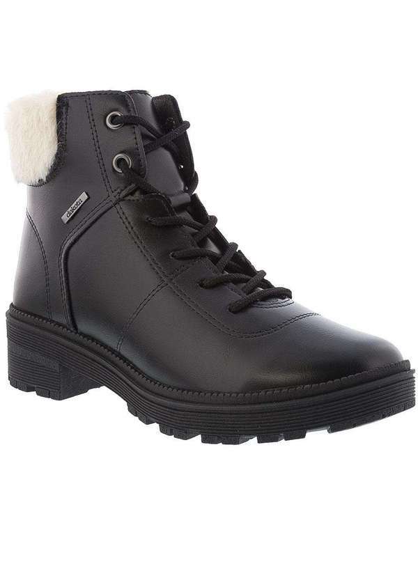 Dakota - Bota Coturno Dakota Flatform Tratorado Peluciado Preto Preto