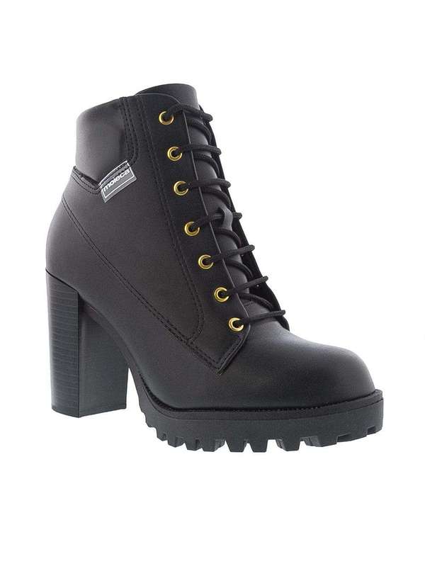 Bota Coturno Moleca Plataforma Tratorada Preto Preto Studio Z