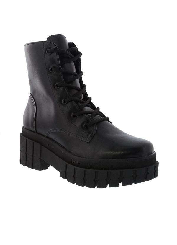 Via Marte - Bota Coturno Via Marte Tratorado Pespontos Preto 214501 Preto