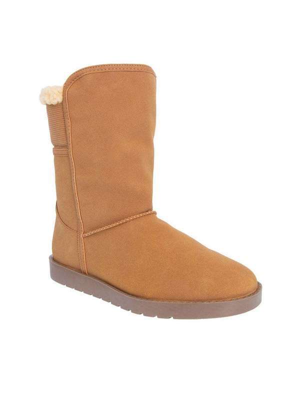 Mooncity - Bota Mooncity Canelada Peluciada Nobuck Caramelo Caramelo