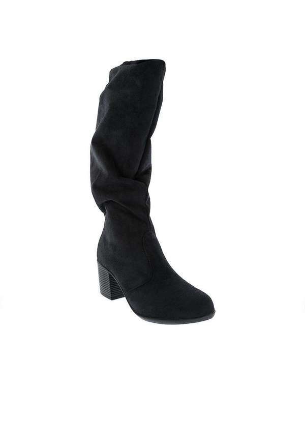 Gabriela - Bota Over The Knee Gabriela Salto Grosso Camurça Preto Preto