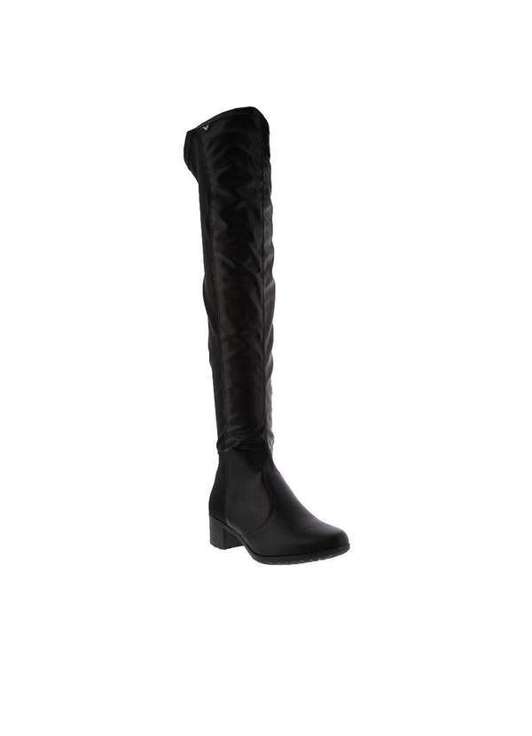 Mississipi - Bota Over The Knee Mississipi Salto Bloco com Pesponto Preto Preto