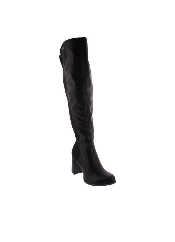 Mississipi - Bota Over The Knee Mississipi Salto Grosso Recortes Preto Preto