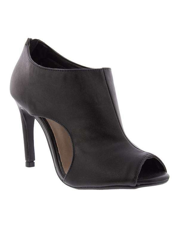 Gabriela - Open Boot Gabriela Salto Fino Detalhe Vazados Preto Preto