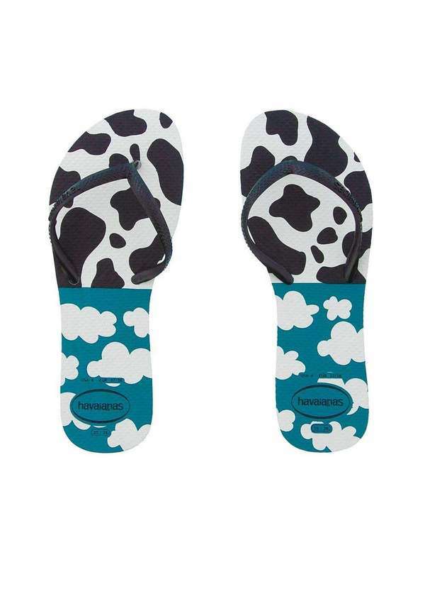 Havaianas - Chinelo Havaianas Flat Mix Animal Print Preto Branco
