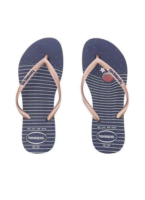 Havaianas - Chinelo Havaianas Nautical Listras Metalizado Rosa Marinho
