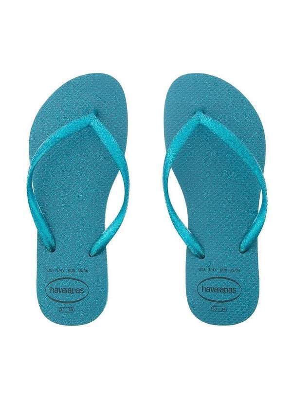 Havaianas - Chinelo Havaianas Slim Gloss Glitter Azul Azul
