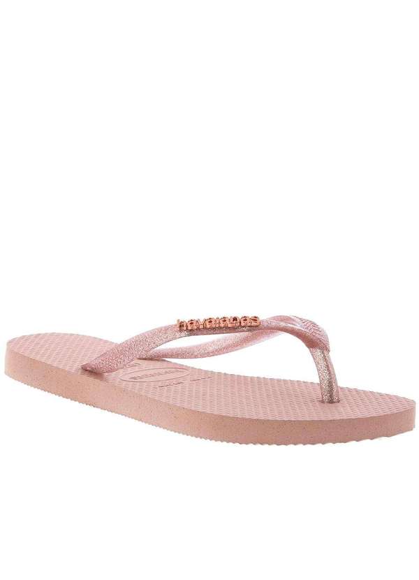 Havaianas - Chinelo Havaianas Slim Logo Metallic Glitter Rose Rosa 2