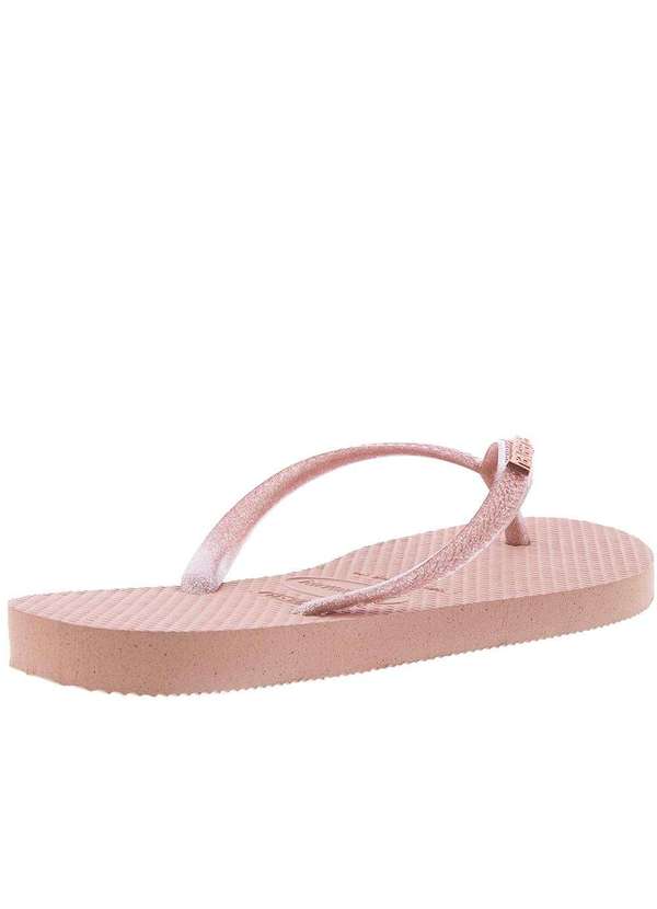 Havaianas - Chinelo Havaianas Slim Logo Metallic Glitter Rose Rosa 4