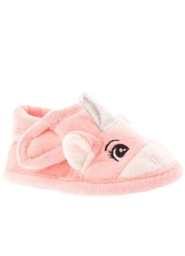 Stz - Pantufa Infantil Stz Peluciado Unicórnio Rosa Colorido